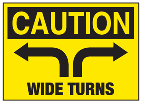 DDS Practice Test | Trucks Making Wide Turns Sign